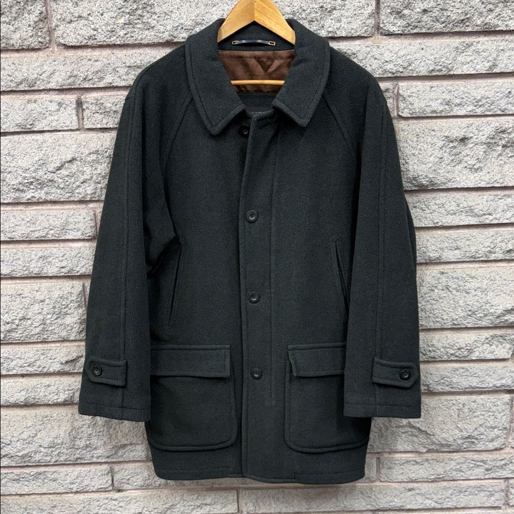 Stunning Classic Dark Green Men's Pea Coat